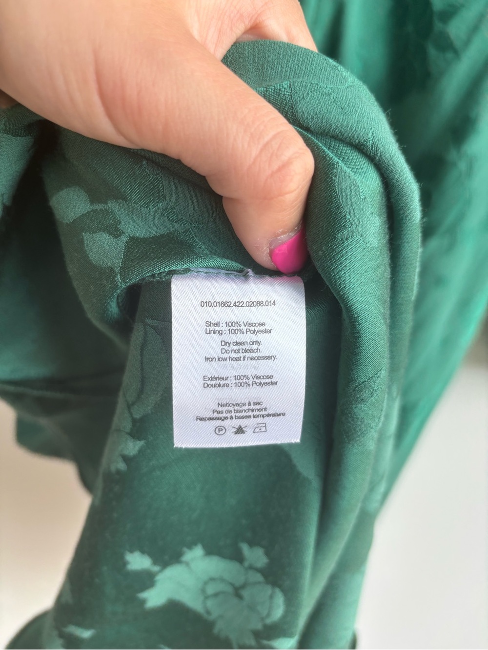 RIXO "Ginger" Emerald Green Floral Jacquard Midi Dress | Size L (US 10) - Picture 6 of 7